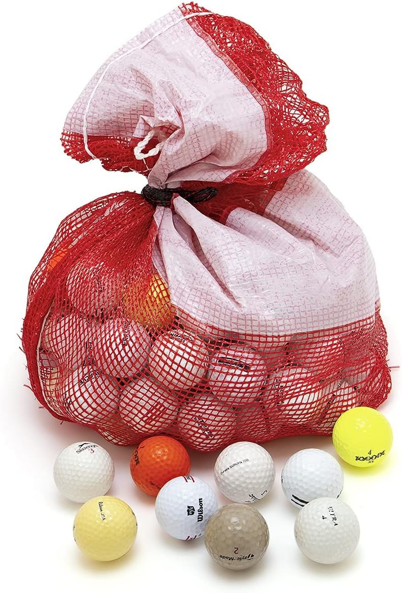 Bastex 100 Hit-Away Used Golf Balls Bulk - Recycled Golf Balls for Men - Practice & Range Golf Balls - Mix in Mesh Shag Bag - Image 1